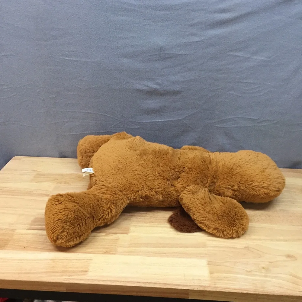 Large Floppy Brown Puppy Dog Plush Stuffed Animal Red Heart Ribbon 29 Inch Toy